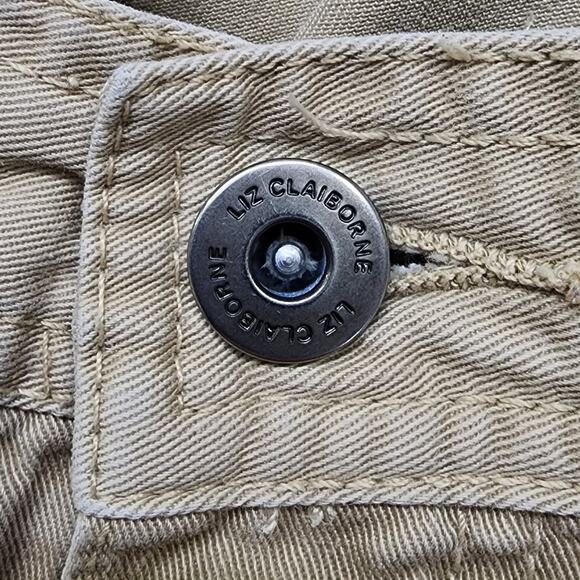 Liz Claiborne Pants Womens 14 Tan Khaki Cosette High Rise Straight Leg Chino - Picture 2 of 13